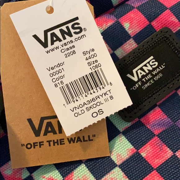 OLD SKOOL CHECKERBOARD BACKPACK Violet School Bag - Picture 6 of 7